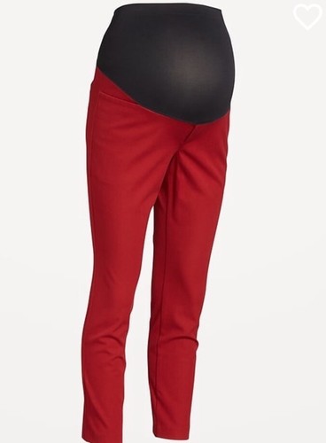 Maternity Full-Panel Pixie Ankle Pants Womens 18 Red Old Navy
