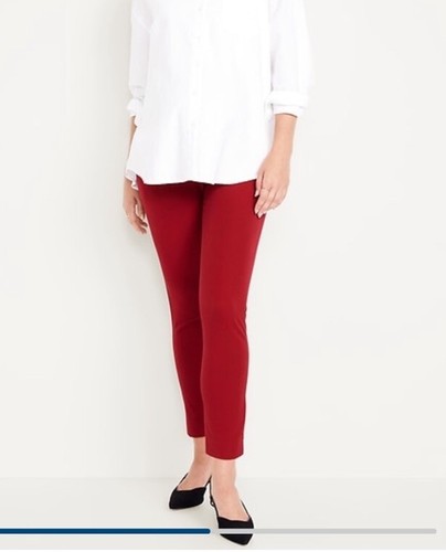 Maternity Full-Panel Pixie Ankle Pants Womens 18 Red Old Navy - photo 2