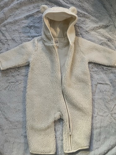 Baby GAP 3-6Months Sherpa One Piece Winter Hooded Bear Zip Up - photo 2