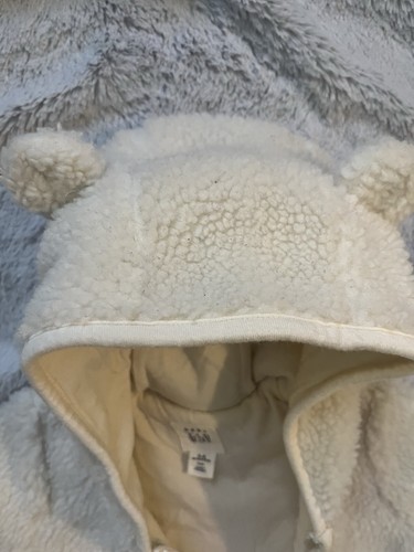 Baby GAP 3-6Months Sherpa One Piece Winter Hooded Bear Zip Up - photo 3