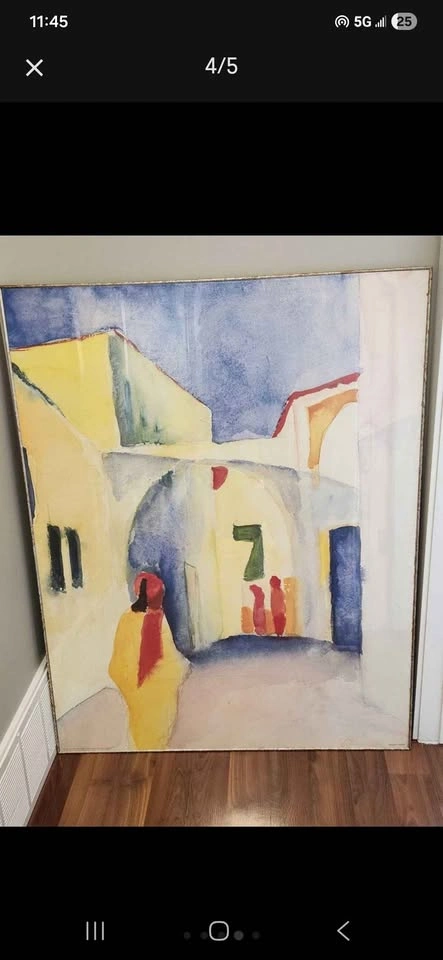 Large Statement Vintage European Scene Wall Art – 46" x 35.5" - photo 4