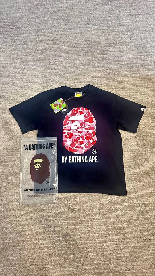 Bape Pink Camo Black T-Shirt
