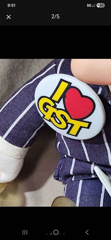 Vintage Brian Mulroney "I Love GST" Hanging Doll (1990) - photo 2