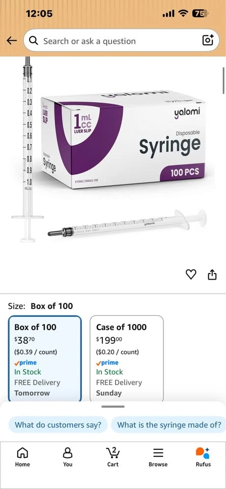Medical Supply: Box of ~99 Yalomi 1 mL / cc Disposable Syringes - photo 3
