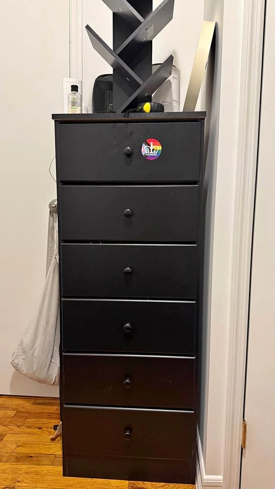 Black 6-Drawer Tall Dresser