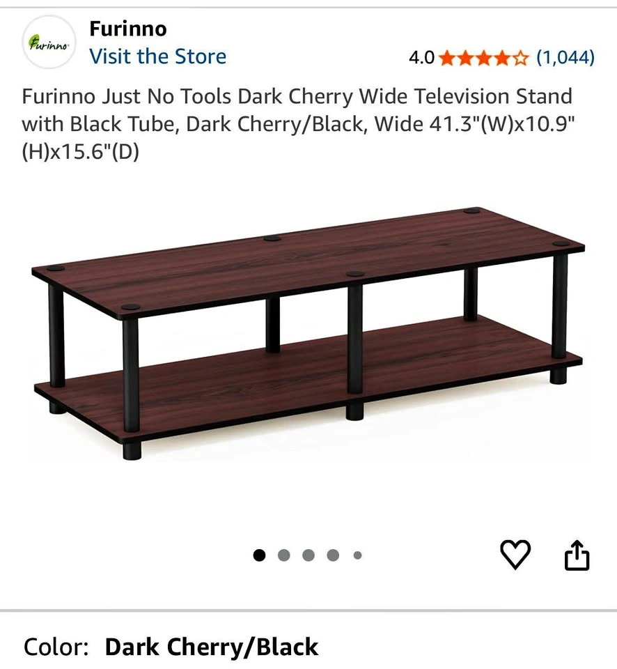 Furinno Just No Tools Dark Cherry Wide Television Stand