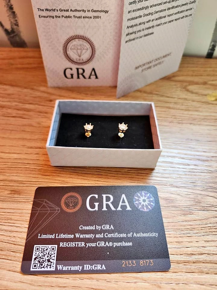 Moissanite Earrings 925 Sterling Silver with GRA Certificate