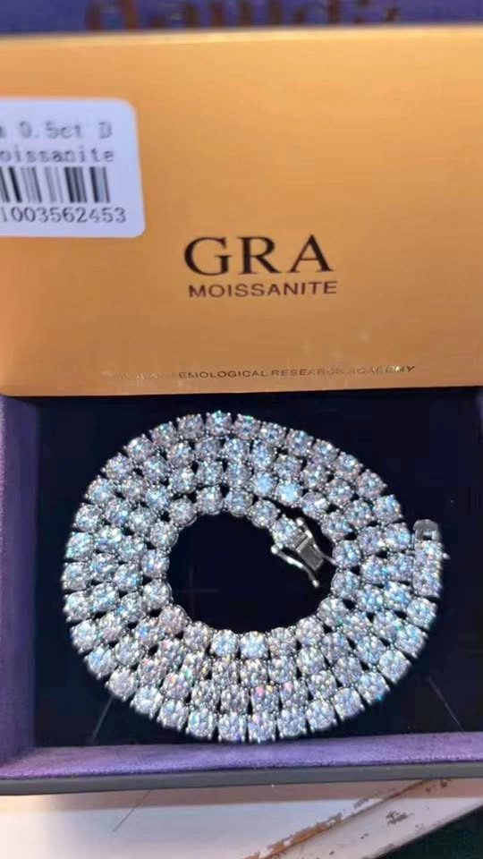Moissanite Chain 925 Sterling Silver 3MM-5MM 16-24IN
