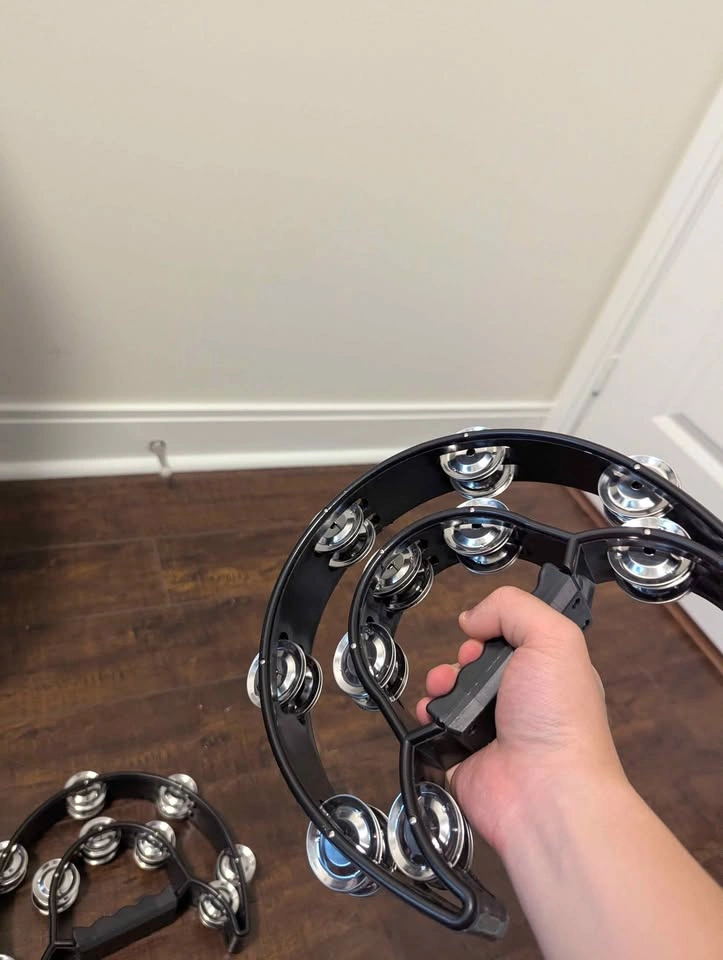 Two black coloured tambourines - photo 2