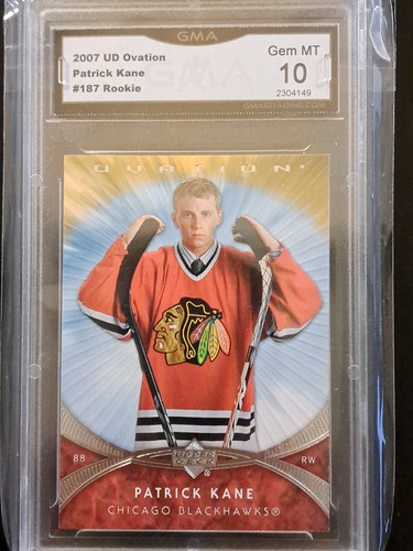 2007 Upper Deck Ovation Patrick Kane Rookie Card GMA 10