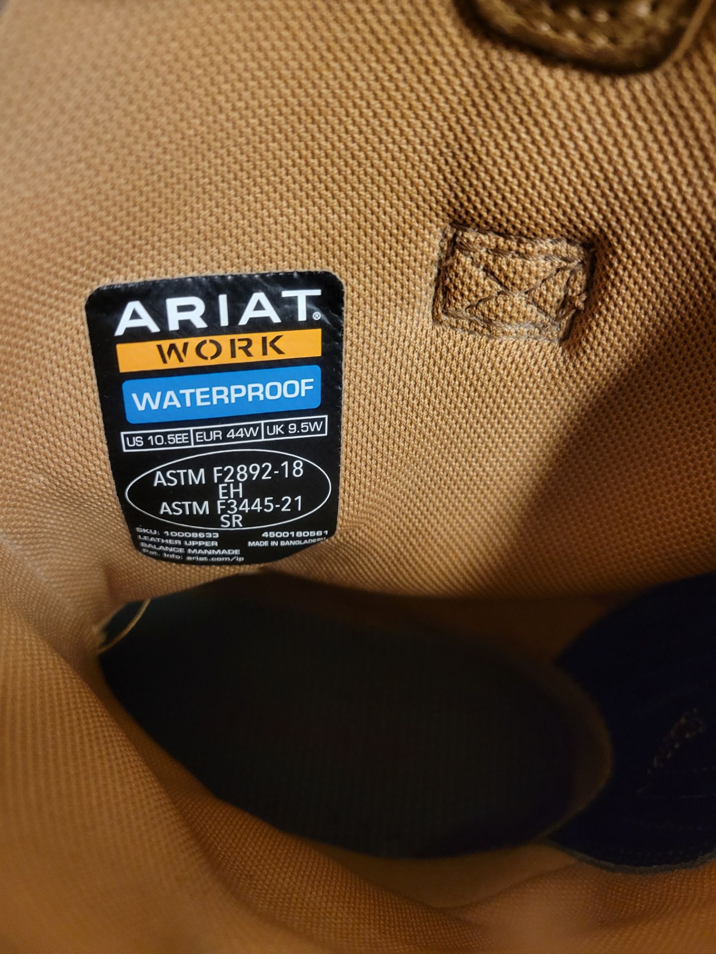 ARIAT WORK, MEN'S 10 INCH WORKHOG, SOFT TOE WHEAT BOOTS 10 EE - photo 5