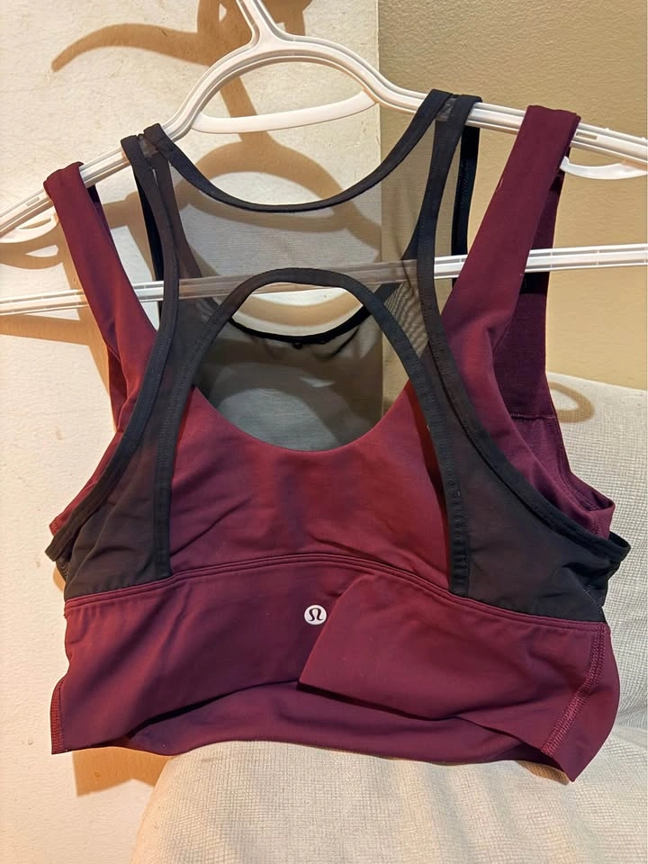 Maroon/Black Lululemon Sports Bra - photo 2