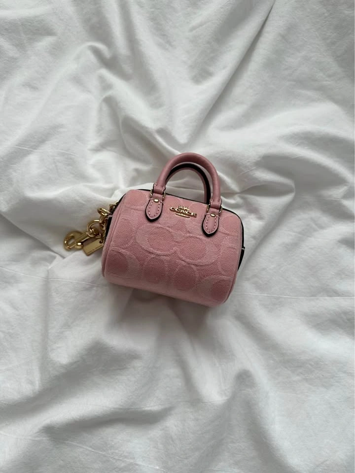Coach Mini Rowan Bag Charm - Pink Denim