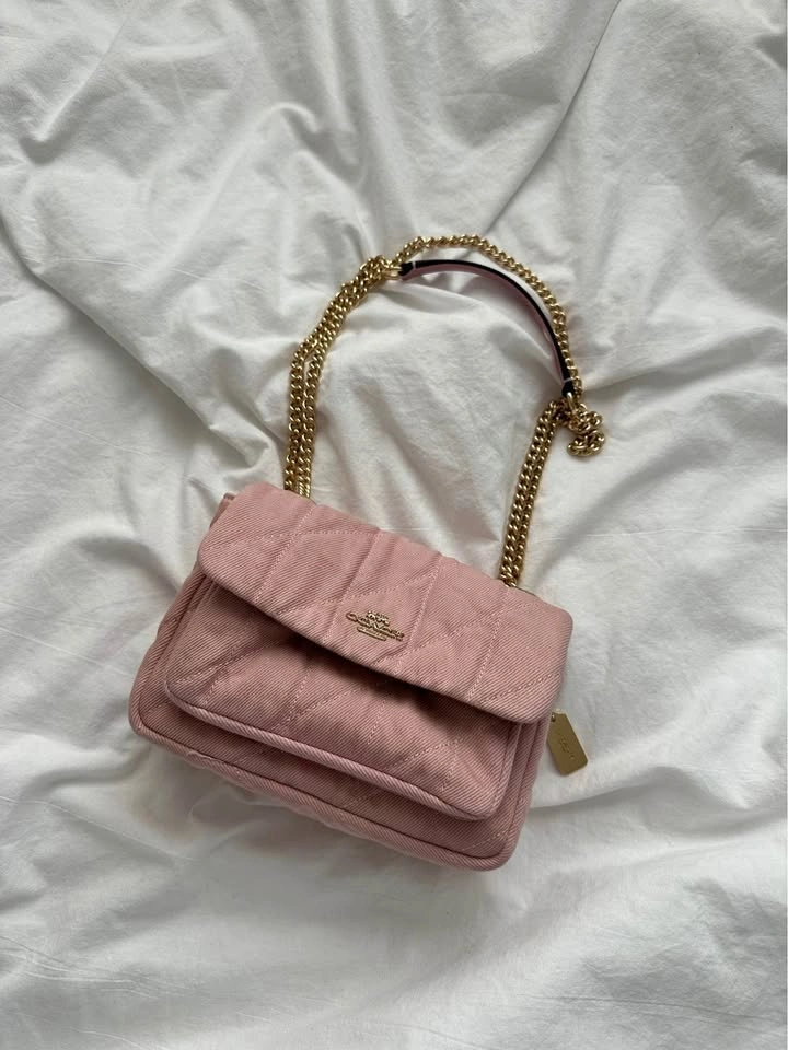 Coach Elodie Crossbody Bag 18 - Pink Loved Denim with Quilting
