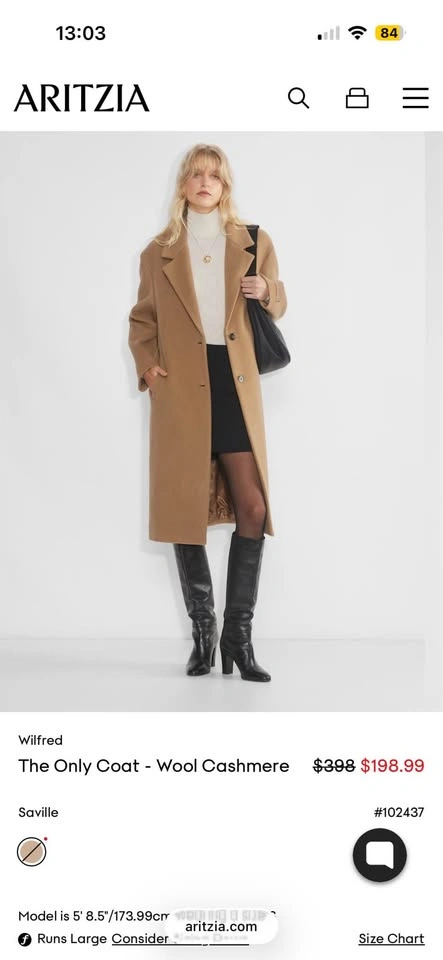 Aritzia Only Coat - Saville, Small - photo 4