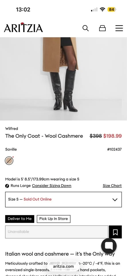 Aritzia Only Coat - Saville, Small - photo 5