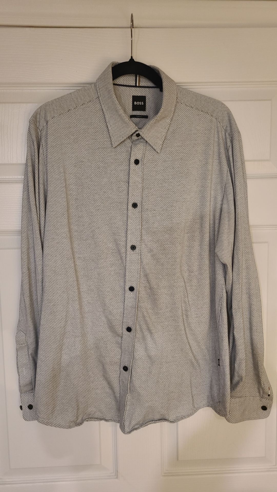 Hugo Boss Gray Cotton Collared Long Sleeves Button-Up Shirt XL - photo 2