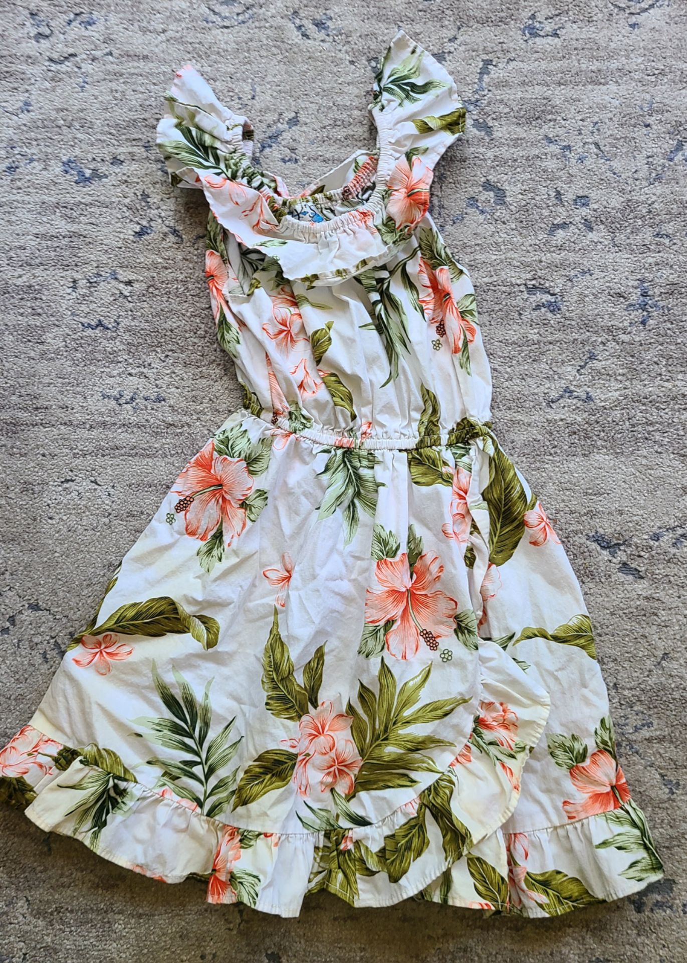 Girls Hawaiian Floral Dress Size 6 Made in Hawaii USA Cotton