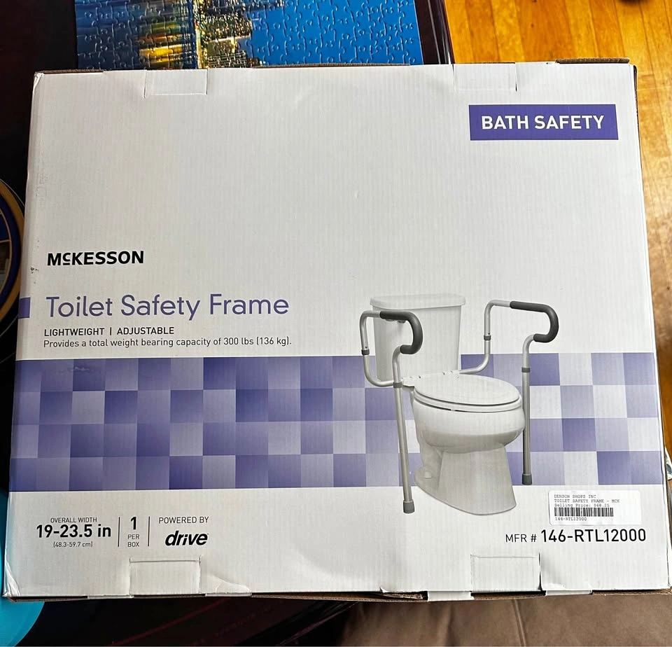 Toilet safety frame