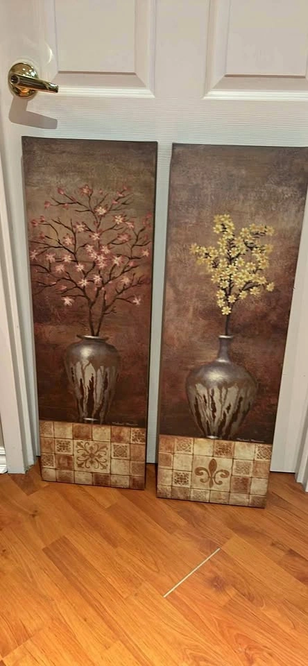 2 Floral Canvas Wall Art Pieces