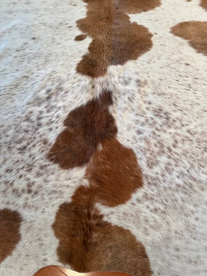 Brown and White Speckled Cowhide Rug - photo 4