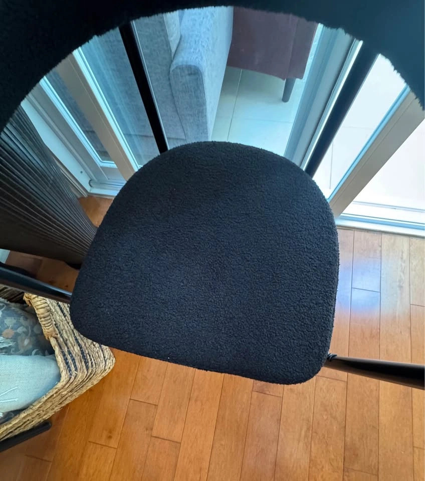 Pair of Black Boucle Barrel Chairs - photo 5