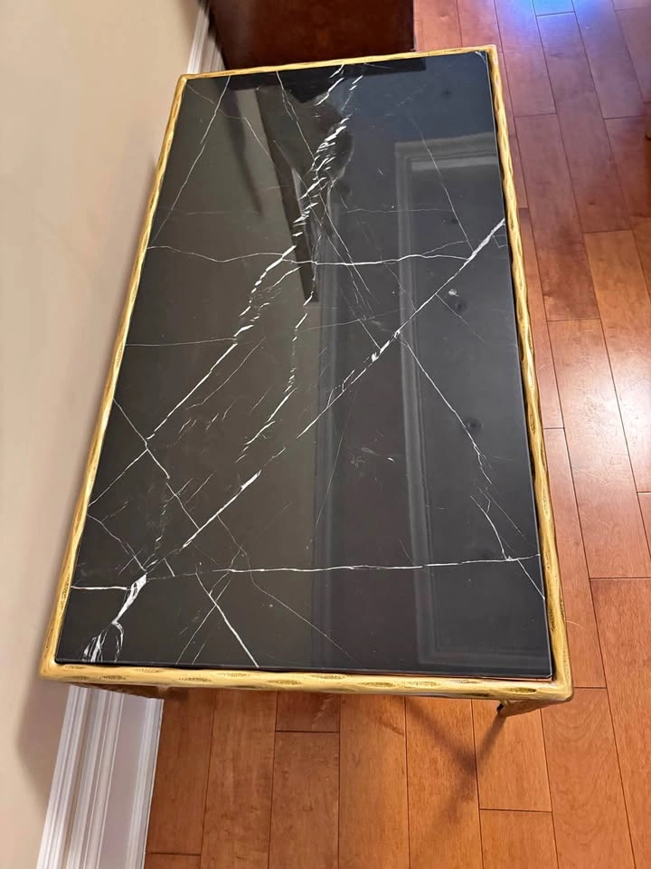 Safavieh Couture Black Marble and Gold Coffee Table