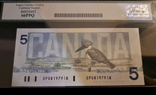1986 Bank of Canada $5 4-Digit Radar Note, 1979 Legacy 66 PPQ - photo 2