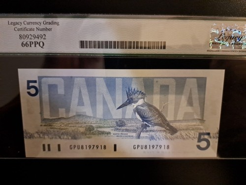 1986 Bank of Canada $5 4-Digit Radar Note, 1979 Legacy 66 PPQ - photo 3