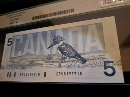 1986 Bank of Canada $5 4-Digit Radar Note, 1979 Legacy 66 PPQ - photo 5