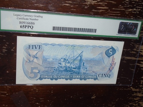 1972 Bank of Canada $5 Lawson-Bouey Note, Legacy Graded, XA - photo 2