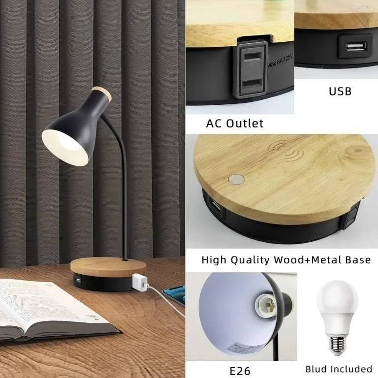 Metal Desk Lamp Wireless Charging Table Lamp - Brand New image indicator(2)