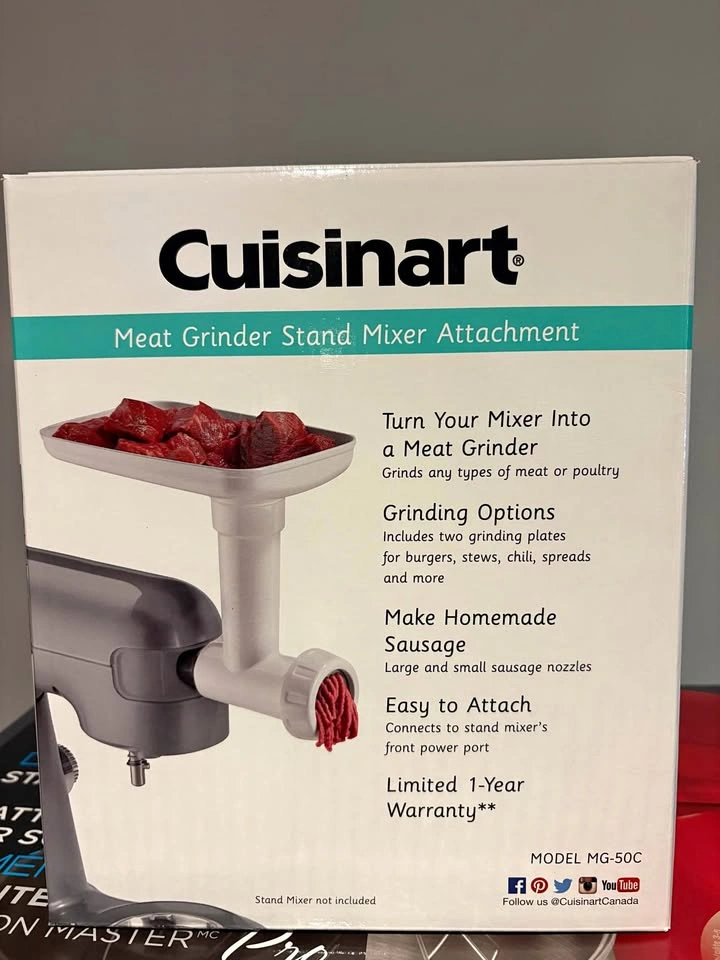 Cuisinart Meat Grinder Stand Mixer Attachment MG-50C