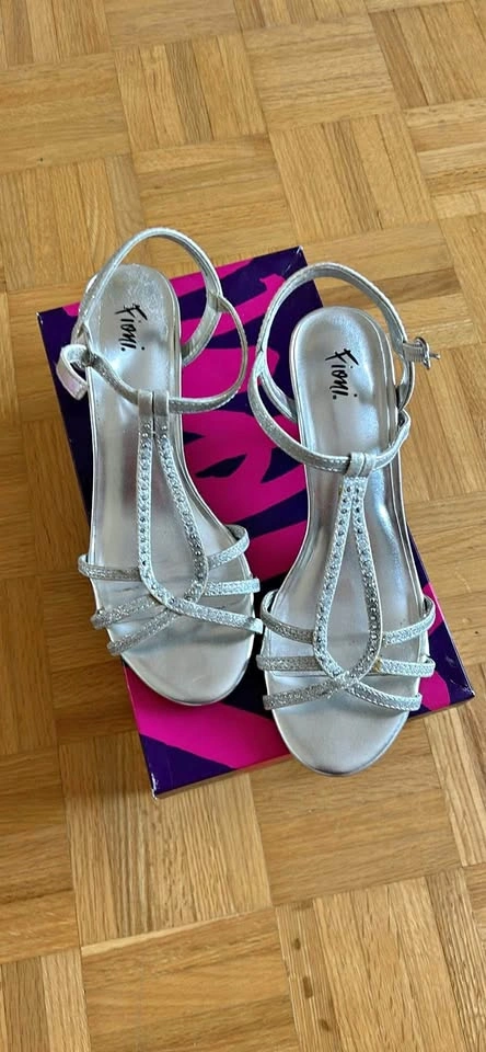 Silver Strappy Heels