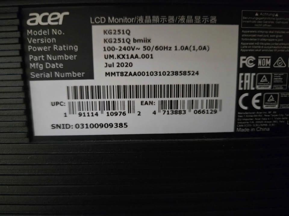 ACER KG1 24.5" GAMING MONITOR - photo 3