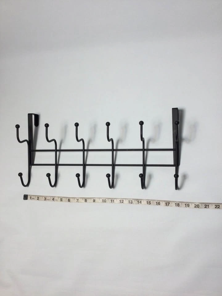 Over-the-Door Coat Holder Hook Racks - Black and Chrome - photo 2