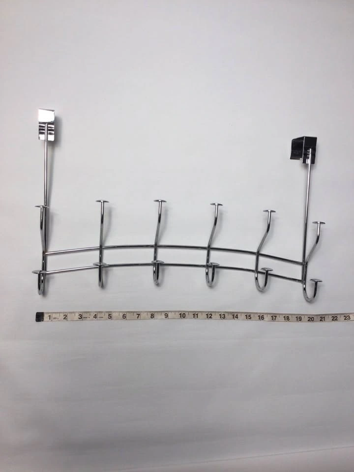 Over-the-Door Coat Holder Hook Racks - Black and Chrome - photo 3