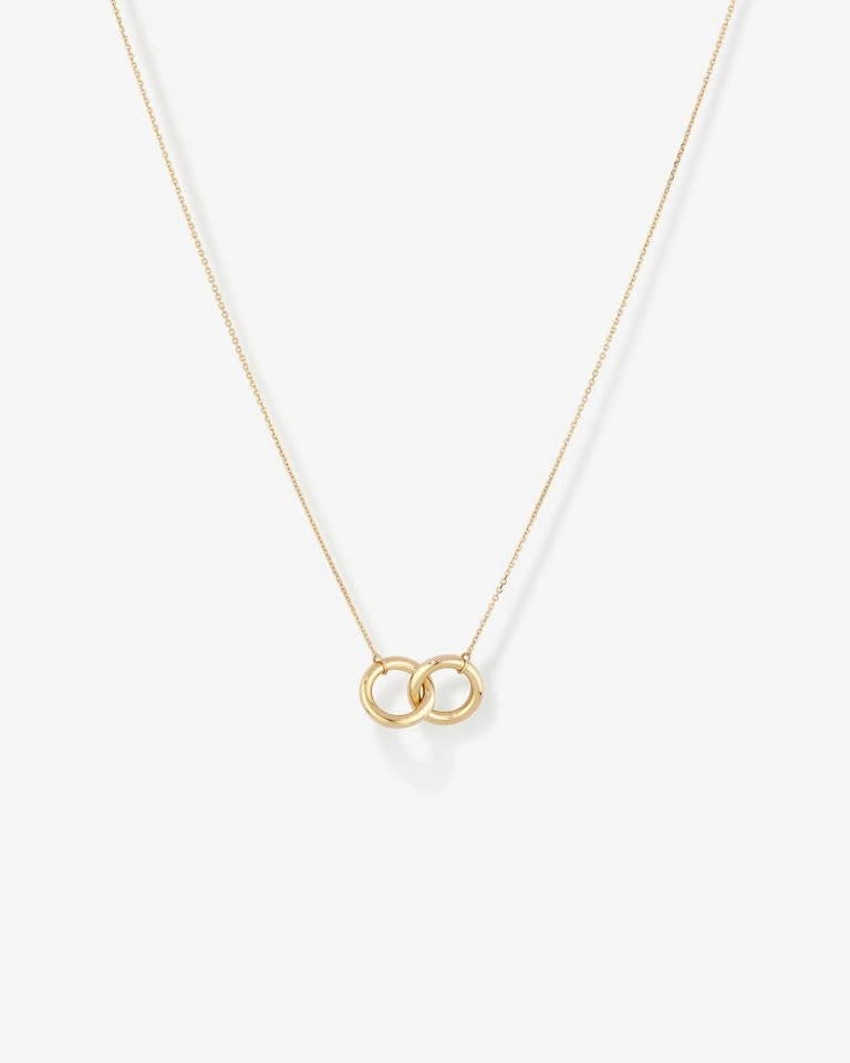 45cm (18”) Double Circle Necklace in 10kt Yellow Gold - photo 3