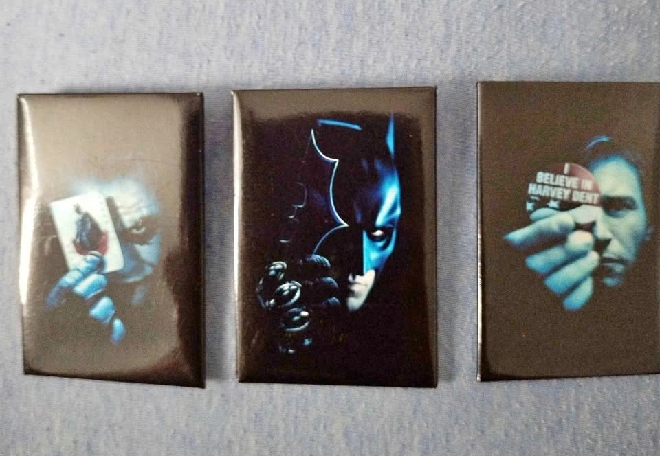 RARE Promotional pins, The Dark Knight 3" x 2" (set of 3)