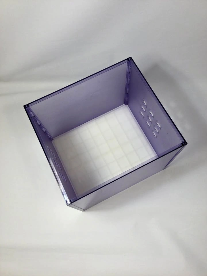 Ikea Lekman cubby boxes in pale blue