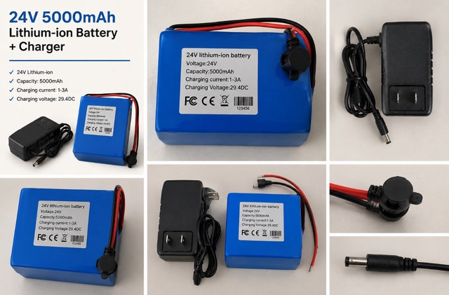 24V 5000mAh Lithium-ion Battery and Charger