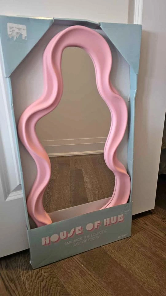Pink Wavy Mirror – Brand New in Box!