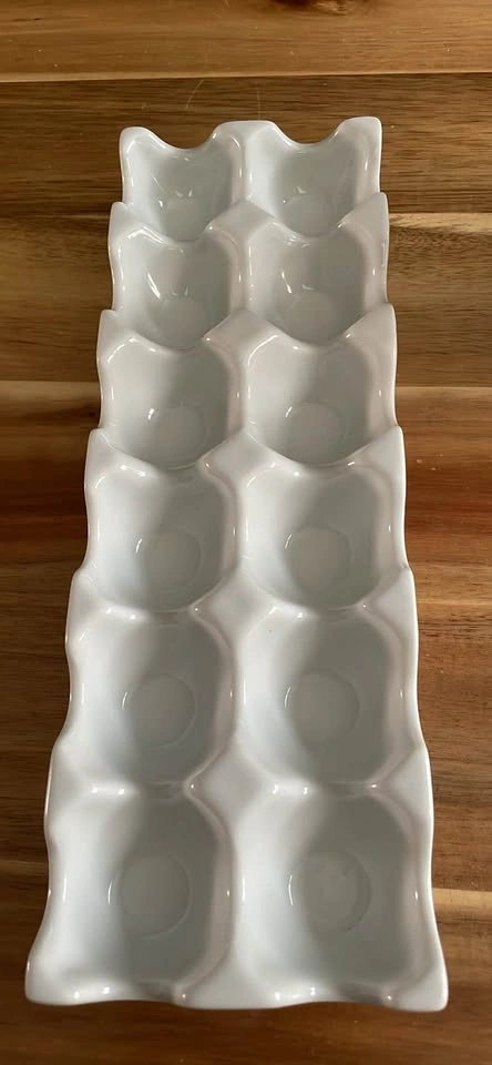 Ceramic egg tray and porcelain milk carton set - photo 2
