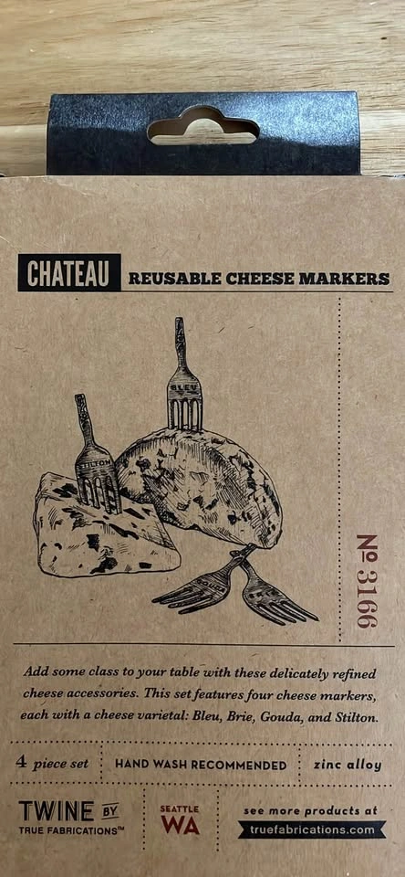 REUSABLE RUSTIC 4 PIECE CHEESE MARKER SET - photo 2