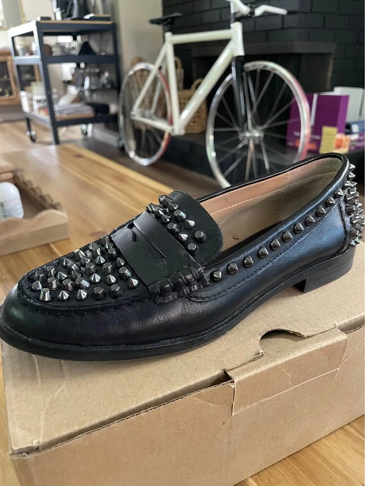 Zara Women Black Studded Loafers/Moccasins - photo 3