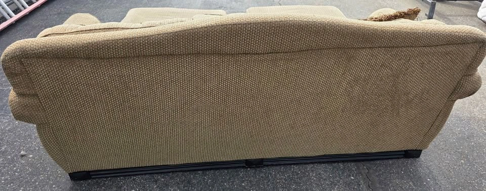 Tan Sofa with 2 Ottomans and Nailhead Trim - photo 3
