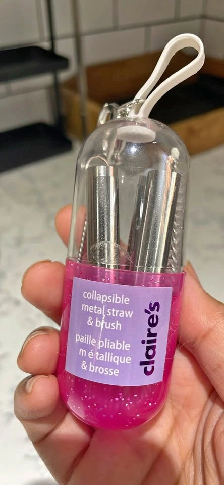 COLLAPSIBLE METAL STRAW AND BRUSH