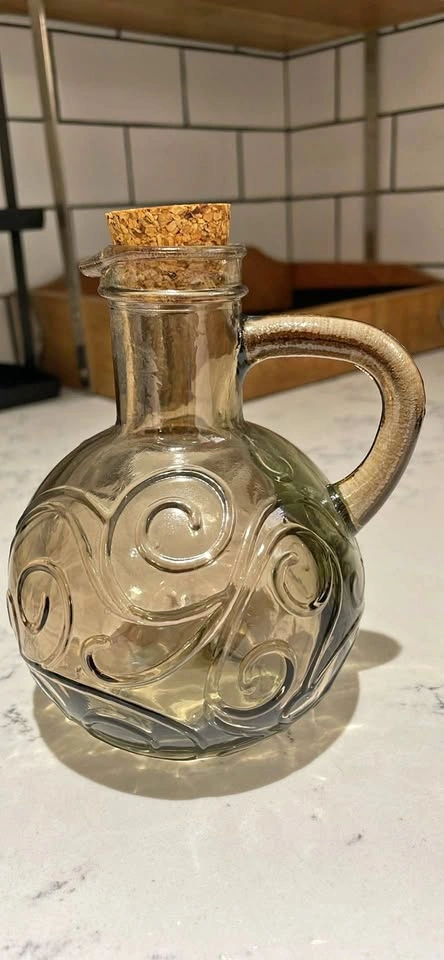 GLASS OIL OR VINEGAR BOTTLE