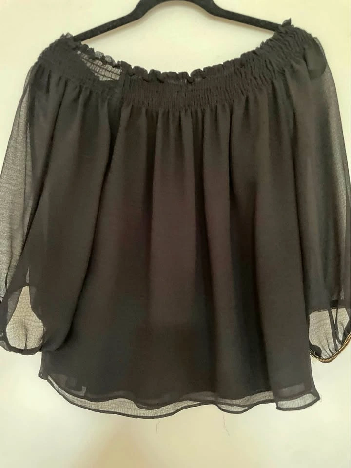 ZARA off the shoulder black top