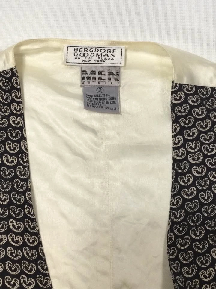 Vintage Bergdorf Goodman Men's Silk Waistcoat Vest - photo 2
